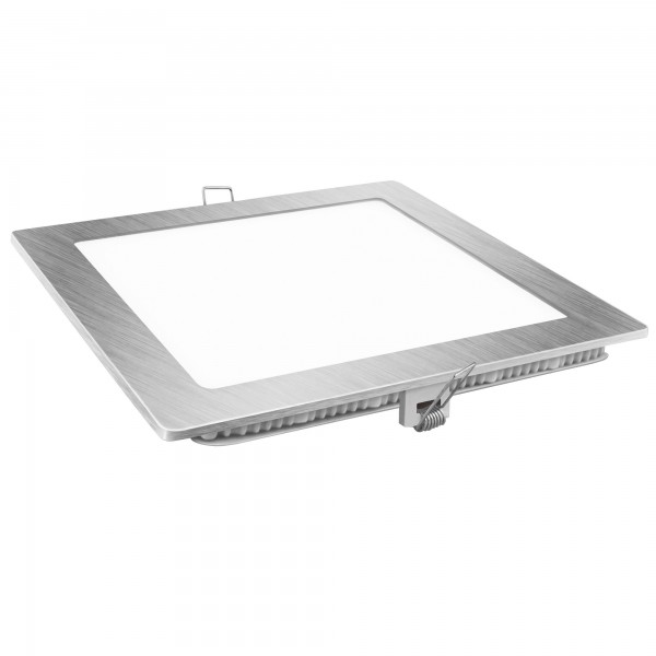 Downlight led cuadrado plata 12w.cal.