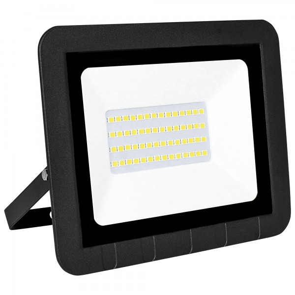 Proyector led plano negro   30w.fria