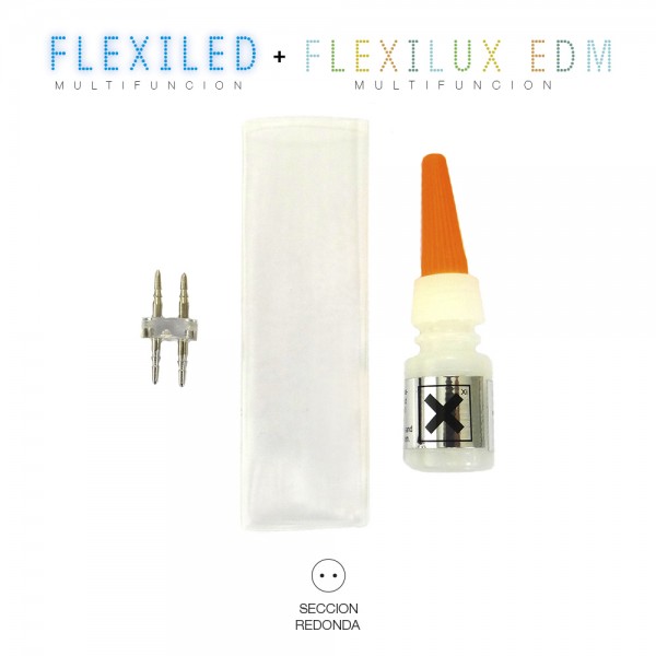 Kit union tubo flexilux/flexiled 2 vias