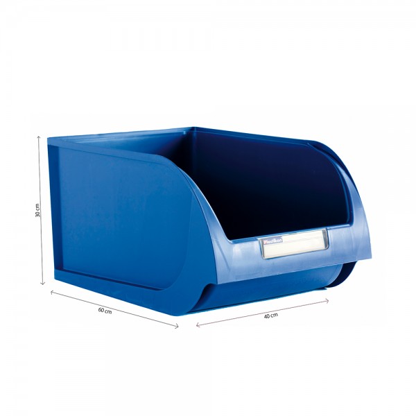 Gaveta apilable color titanium azul 40 cm