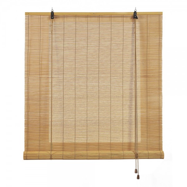 Estor enrollable bambú ocre mango 150 x 175 cm