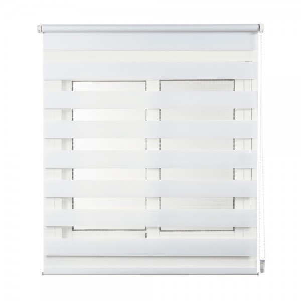 Estor enrollable clip & fix, noche & dia, blanco 75 x 180 cm