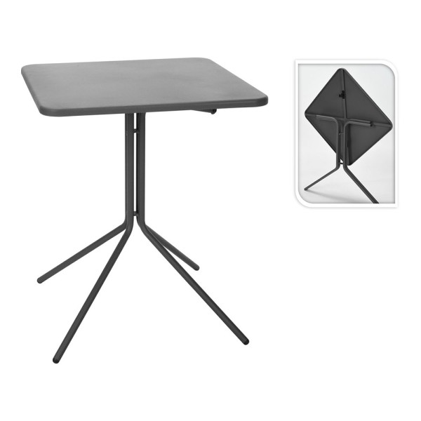 Mesa plegable gris oscura, 58 x 58 x 70 cm
