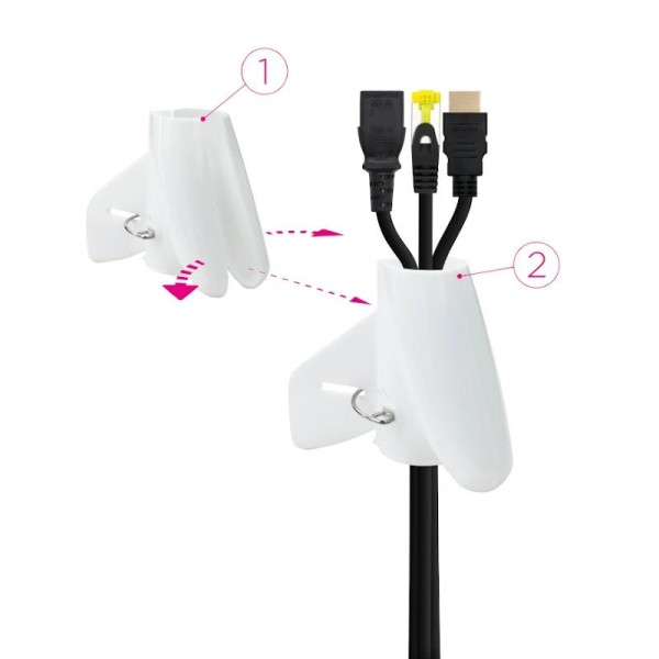 Nanocable organizador cables flex. 25mm 1 m blanco